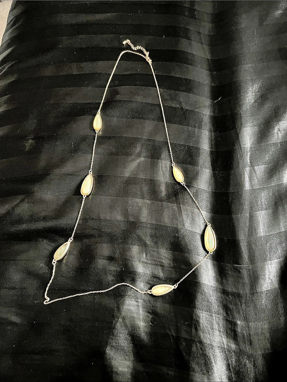 Long Station Necklace Gold